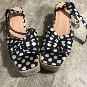 Zara platform sandals with polka dot
